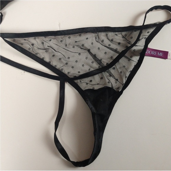 Polka Dot Mesh Lingerie Black Red 2X - Picture 4 of 16